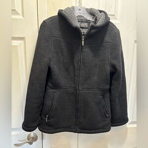 Braetan  Black Fleece Hooded Jacket - Plush Lined Coat
